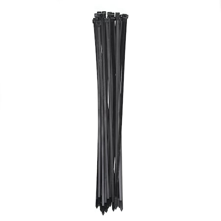 South Main Hardware Cable Tie, 24 in L, 7.2 in Max Bundle Dia., Black, Nylon, 175 lb Strength, 25 PK 220229